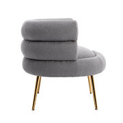 Dark gray fabric accent leisure chair with golden feet by La Spezia additional picture 6