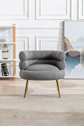 Dark gray fabric accent leisure chair with golden feet by La Spezia additional picture 8