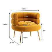 Mustard fabric accent leisure chair with golden feet by La Spezia additional picture 2