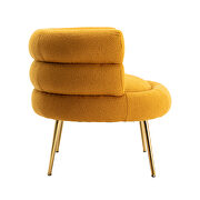 Mustard fabric accent leisure chair with golden feet by La Spezia additional picture 5