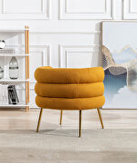 Mustard fabric accent leisure chair with golden feet by La Spezia additional picture 7