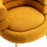 Mustard fabric accent leisure chair with golden feet by La Spezia additional picture 9
