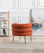 Orange fabric accent leisure chair with golden feet by La Spezia additional picture 3