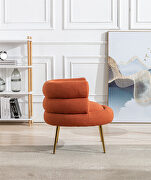 Orange fabric accent leisure chair with golden feet by La Spezia additional picture 4