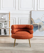 Orange fabric accent leisure chair with golden feet by La Spezia additional picture 6
