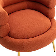 Orange fabric accent leisure chair with golden feet by La Spezia additional picture 8