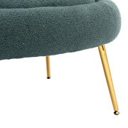 Emerald fabric accent leisure chair with golden  feet by La Spezia additional picture 7