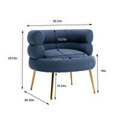 Navy fabric accent leisure chair with golden  feet by La Spezia additional picture 3