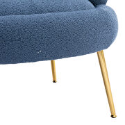 Navy fabric accent leisure chair with golden  feet by La Spezia additional picture 4