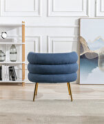 Navy fabric accent leisure chair with golden  feet by La Spezia additional picture 7