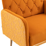Orange velvet fabric upholstery chaise lounge chair by La Spezia additional picture 14