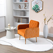 Orange velvet fabric upholstery chaise lounge chair by La Spezia additional picture 3