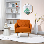 Orange velvet fabric upholstery chaise lounge chair by La Spezia additional picture 6