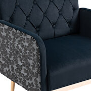 Black velvet fabric upholstery chaise lounge chair by La Spezia additional picture 11