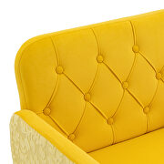 Yellow velvet fabric upholstery chaise lounge chair by La Spezia additional picture 12