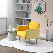Yellow velvet fabric upholstery chaise lounge chair by La Spezia additional picture 3