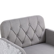 Gray velvet fabric upholstery chaise lounge chair by La Spezia additional picture 7