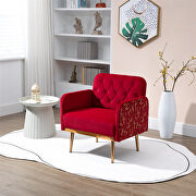 Rose red velvet fabric upholstery chaise lounge chair by La Spezia additional picture 5