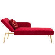 Rose red fabric accent chaise lounge sofa with metal feet by La Spezia additional picture 2