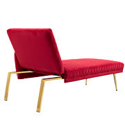 Rose red fabric accent chaise lounge sofa with metal feet by La Spezia additional picture 12