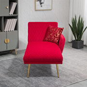 Rose red fabric accent chaise lounge sofa with metal feet by La Spezia additional picture 13