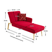 Rose red fabric accent chaise lounge sofa with metal feet by La Spezia additional picture 14