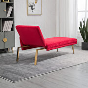 Rose red fabric accent chaise lounge sofa with metal feet by La Spezia additional picture 7