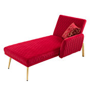Rose red fabric accent chaise lounge sofa with metal feet by La Spezia additional picture 8