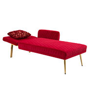 Rose red fabric accent chaise lounge sofa with metal feet by La Spezia additional picture 10