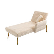 Beige fabric accent chaise lounge sofa with metal feet by La Spezia additional picture 3