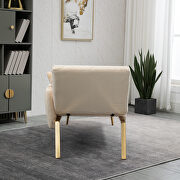 Beige fabric accent chaise lounge sofa with metal feet by La Spezia additional picture 5