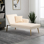 Beige fabric accent chaise lounge sofa with metal feet by La Spezia additional picture 6