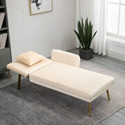 Beige fabric accent chaise lounge sofa with metal feet by La Spezia additional picture 7