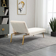 Beige fabric accent chaise lounge sofa with metal feet by La Spezia additional picture 9