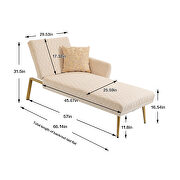 Beige fabric accent chaise lounge sofa with metal feet by La Spezia additional picture 10