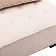 Beige high-quality fabric curved edges ottoman by La Spezia additional picture 2