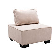 Beige high-quality fabric curved edges ottoman by La Spezia additional picture 4