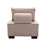 Beige high-quality fabric curved edges ottoman by La Spezia additional picture 6