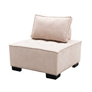 Beige high-quality fabric curved edges ottoman by La Spezia additional picture 7