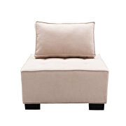 Beige high-quality fabric curved edges ottoman by La Spezia additional picture 8