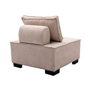 Beige high-quality fabric curved edges ottoman by La Spezia additional picture 10