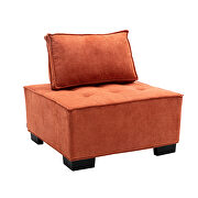 Orange high-quality fabric curved edges ottoman by La Spezia additional picture 3