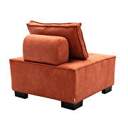 Orange high-quality fabric curved edges ottoman by La Spezia additional picture 7