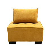 Yellow high-quality fabric curved edges ottoman by La Spezia additional picture 4