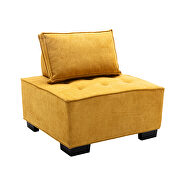 Yellow high-quality fabric curved edges ottoman by La Spezia additional picture 6