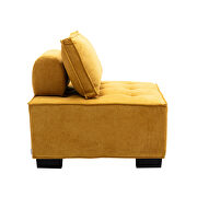 Yellow high-quality fabric curved edges ottoman by La Spezia additional picture 7