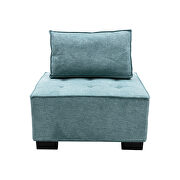 Teal high-quality fabric curved edges ottoman by La Spezia additional picture 3