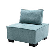 Teal high-quality fabric curved edges ottoman by La Spezia additional picture 4