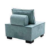 Teal high-quality fabric curved edges ottoman by La Spezia additional picture 5