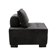 Black high-quality fabric curved edges ottoman by La Spezia additional picture 4